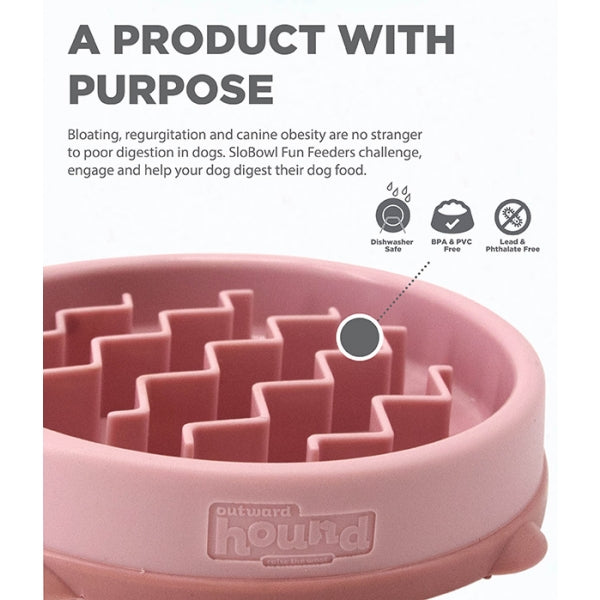 Outward Hound Fun Feeder Wave Pink Small