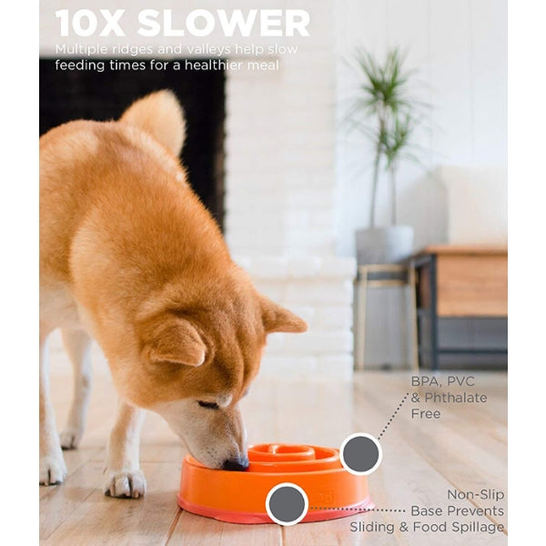 Outward Hound Fun Feeder Swirl Orange Medium