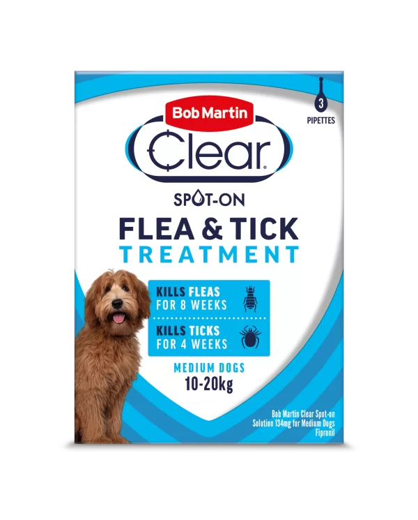 Bob Martin Flea and Tick Clear Spot On (3 Pipettes)