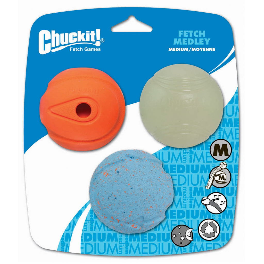 Chuckit Fetch Medley Assorted Medium (3PK)