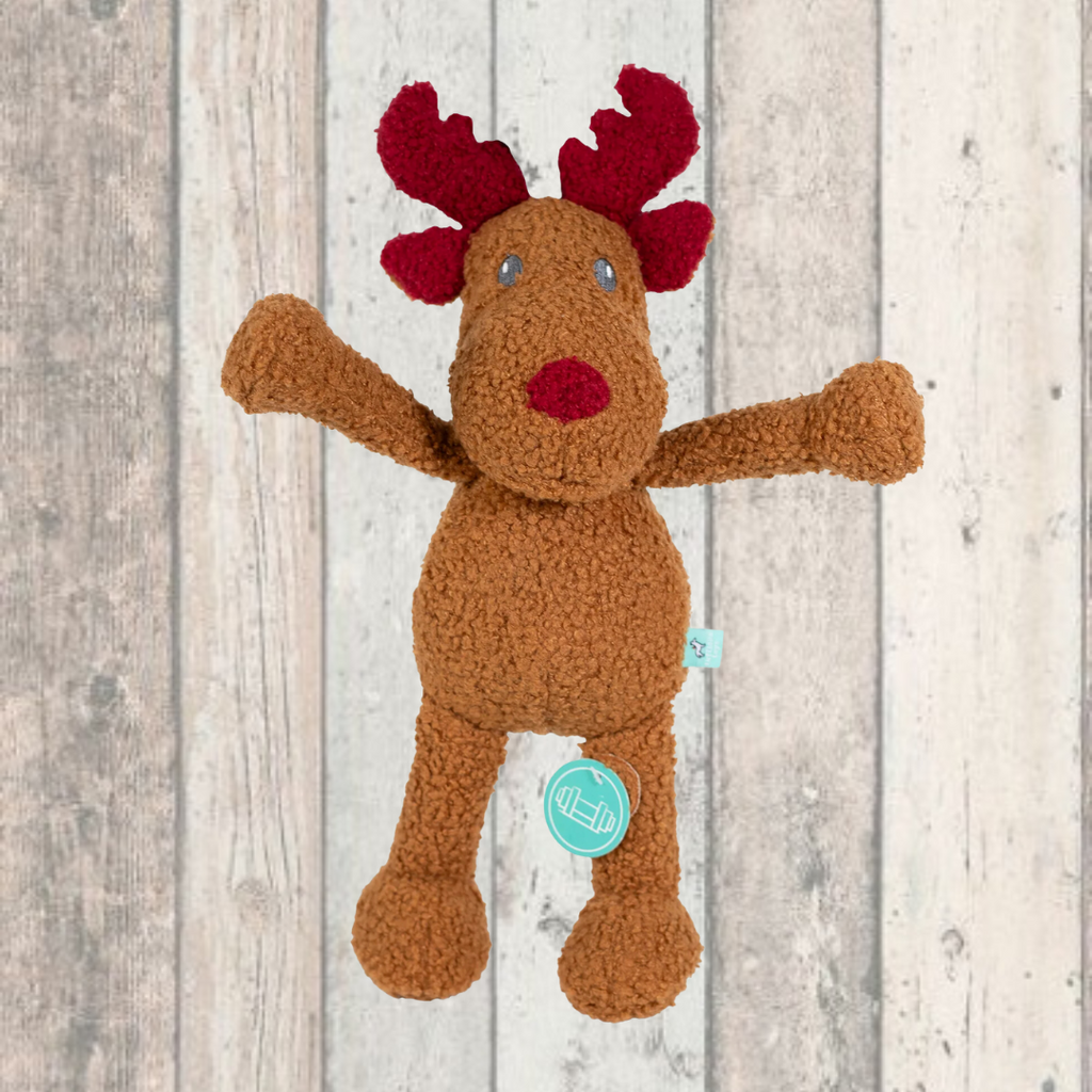 tufflove christmas reindeer dog toy