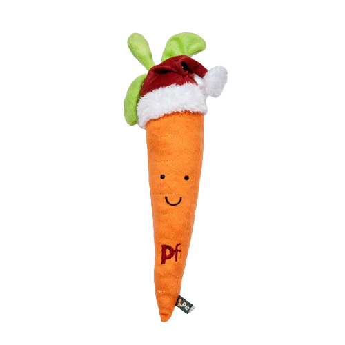 FOODIE FACES FURRY CARROT PLUSH DOG TOY : Petface by LeisureGrow