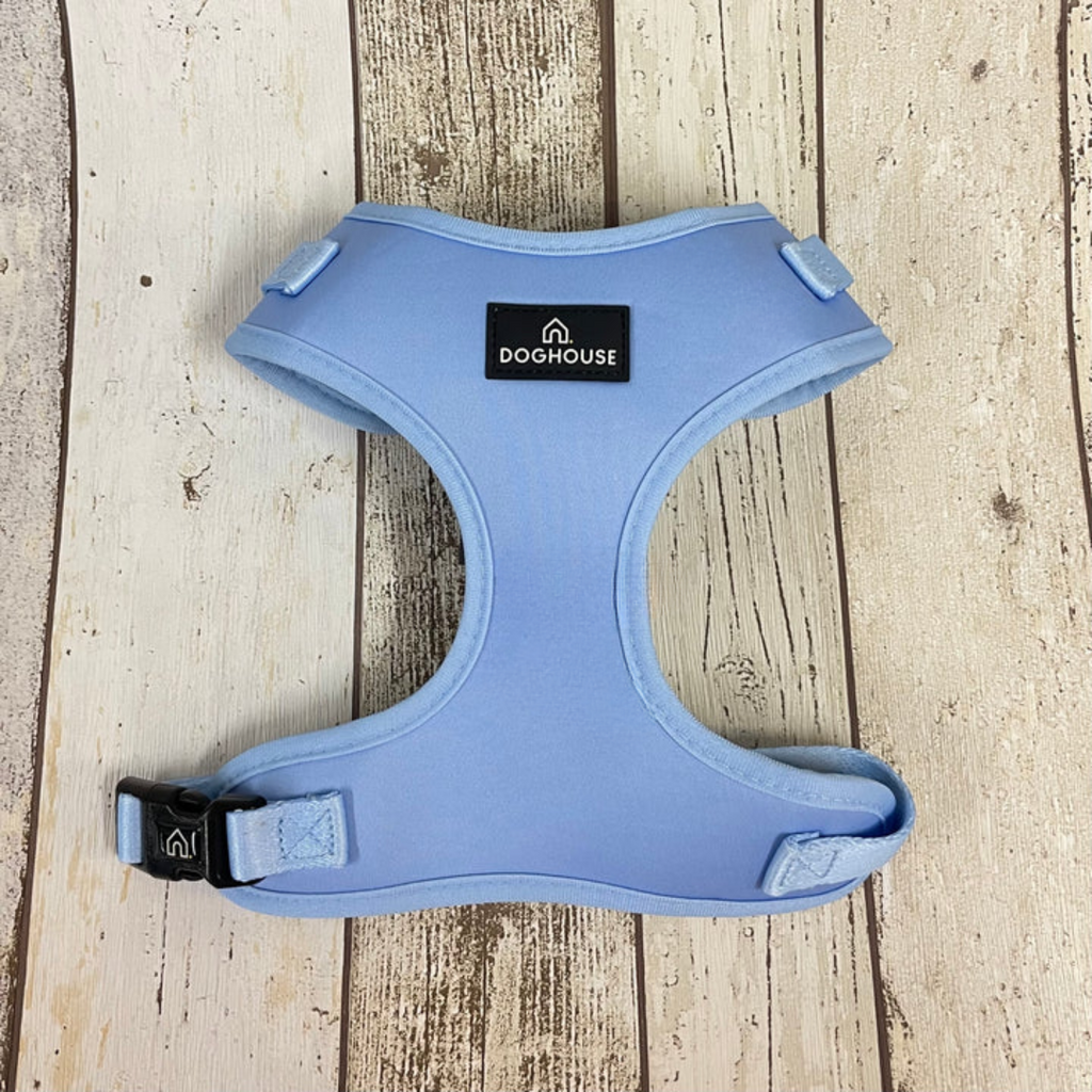 doghouse dog harness in pale blue