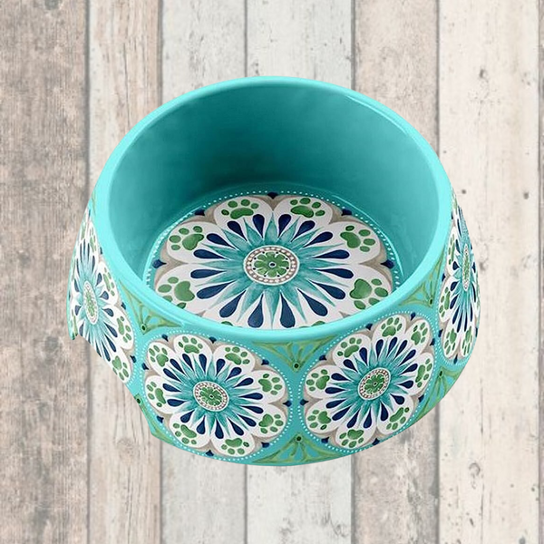 Turquoise 2025 dog bowl