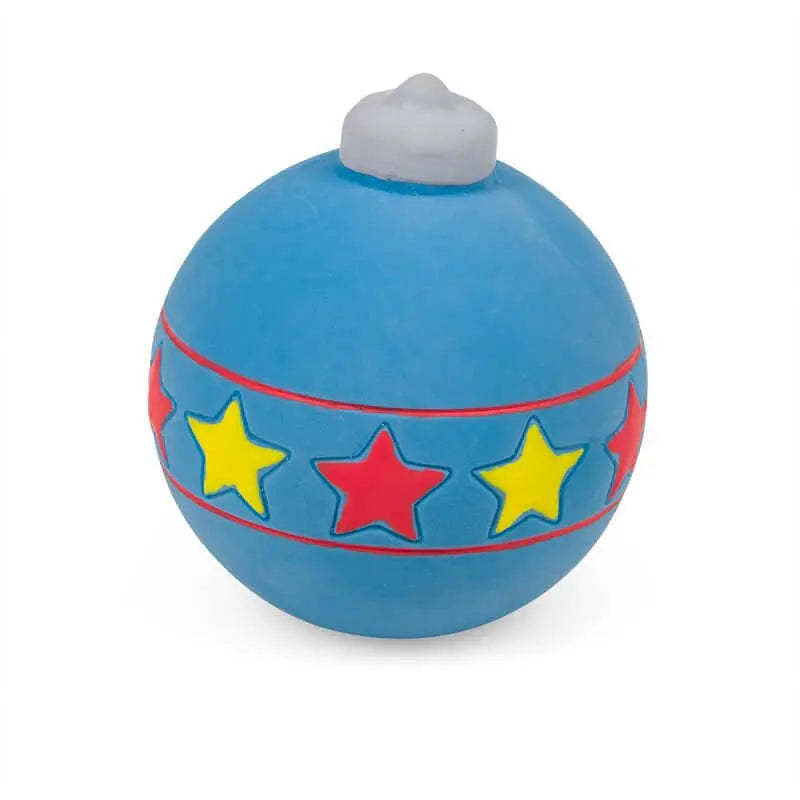 Squeaky Blue Latex Bauble Toy Petface