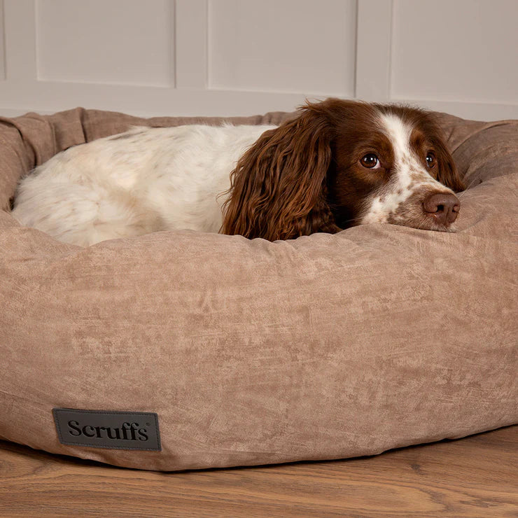 Round dog bed with sides sale