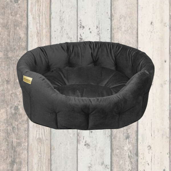 Earthbound Velvet Charcoal Dog Bed